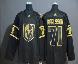 Men's Vegas Golden Knights #71 William Karlsson Black Golden Adidas Stitched NHL Jersey