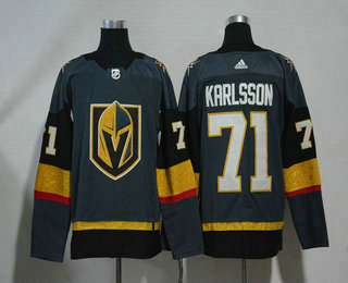 Men's Vegas Golden Knights #71 William Karlsson Gray 2017-2018 Hockey Stitched NHL Jersey