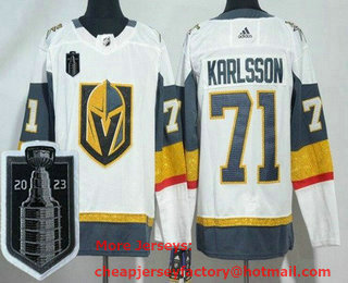 Men's Vegas Golden Knights #71 William Karlsson White 2023 Stanley Cup Final Authentic Jersey