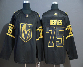 Men's Vegas Golden Knights #75 Ryan Reaves Black Golden Adidas Stitched NHL Jersey