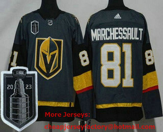 Men's Vegas Golden Knights #81 Jonathan Marchessault Gray 2023 Stanley Cup Final Authentic Jersey
