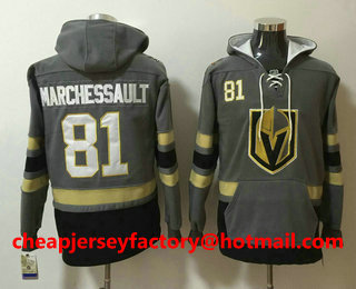 Men's Vegas Golden Knights #81 Jonathan Marchessault Gray Stitched NHL Old Time Hockey Pullover Hoodie