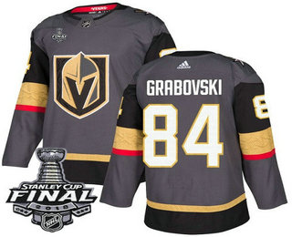 Men's Vegas Golden Knights #84 Mikhail Grabovski Gray Stitched NHL Home with 2018 Stanley Cup Final Patch  Jersey