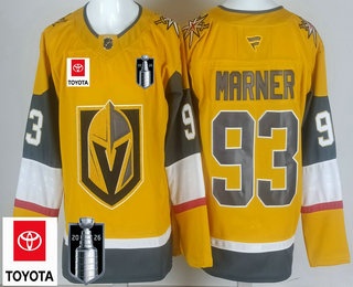 Men's Vegas Golden Knights #93 Mitch Marner Gold 2026 Stanley Cup Final Sponsor Authentic Jersey