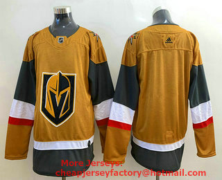 Men's Vegas Golden Knights Blank Gold 2020-21 Alternate Stitched Adidas Jersey