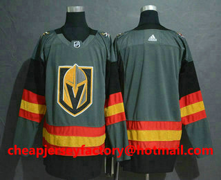 Men's Vegas Golden Knights Blank Gray Drift Fashion Adidas Stitched NHL Jersey