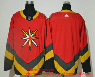 Men's Vegas Golden Knights Blank Red Adidas 2020-21 Alternate Authentic Player NHL Jersey