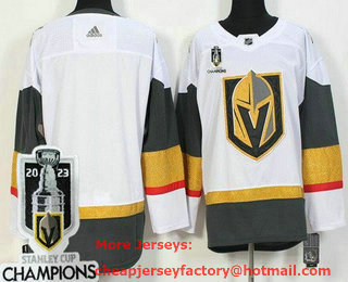 Men's Vegas Golden Knights Blank White 2023 Stanley Cup Champions Authentic Jersey
