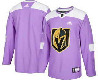 Men's Vegas Golden Knights Purple Adidas Hockey Fights Cancer Custom Practice Jersey