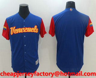 Men's Venezuela Baseball Royal Blue 2017 World Baseball Classic Blank Team Jersey