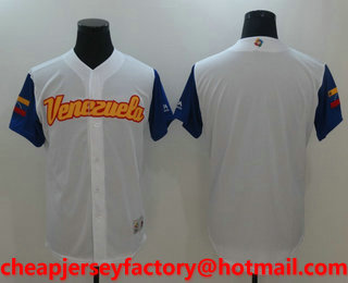 Men's Venezuela Baseball White 2017 World Baseball Classic Blank Team Jersey