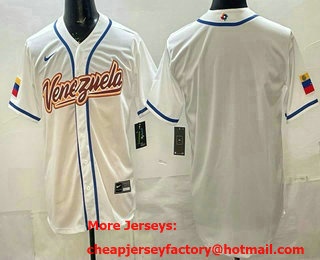 Men's Venezuela Blank White 2026 World Baseball Classic Cool Base Jersey