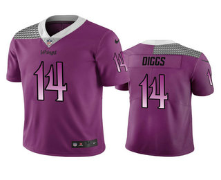Men's Vikings #14 Stefon Diggs Purple Vapor Limited City Edition Jersey