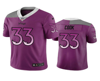 Men's Vikings #33 Dalvin Cook Purple Vapor Limited City Edition Jersey