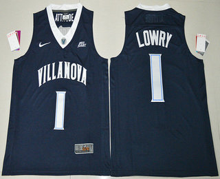 Men's Villanova Wildcats #1 Kyle Lowry Navy Blue College Basketball Stitched Nike Swingman Jersey