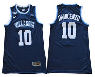 Men's Villanova Wildcats #10 Donte DiVincenzo Navy Blue RVM Patch College Basketball Nike Swingman Stitched NCAA Jersey