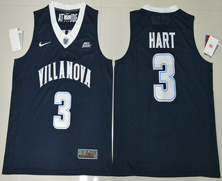Men's Villanova Wildcats #3 Josh Hart Navy Blue College Basketball Stitched Nike Swingman Jersey