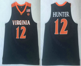 Men's Virginia Cavaliers #12 DeAndre Hunter Navy Blue College Basketball Jersey