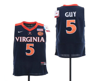 Men's Virginia Cavaliers #5 Kyle Guy Navy Blue 2019 Final Four Patch Basketball Stitched Jersey