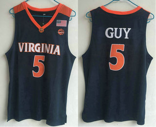 Men's Virginia Cavaliers #5 Kyle Guy Navy Blue College Basketball Jersey