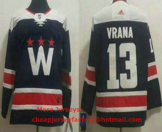 Men's Washington Capitals #13 Jakub Vrana Navy Alternate Authentic Jersey