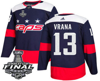 Men's Washington Capitals #13 Jakub Vrana Navy Blue Stitched NHL Stadium Series with 2018 Stanley Cup Final Patch Jersey