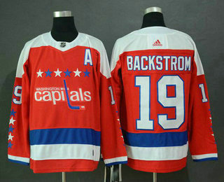 Men's Washington Capitals #19 Nicklas Backstrom NEW Red With A Patch Red 2019 Stitched NHL Hockey Jersey