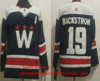 Men's Washington Capitals #19 Nicklas Backstrom Navy Alternate Authentic Jersey