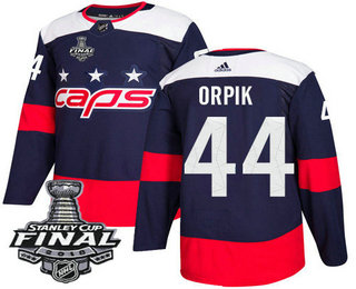 Men's Washington Capitals #44 Brooks Orpik Navy Blue Stitched NHL Stadium Series with 2018 Stanley Cup Final Patch Jersey