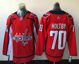 Men's Washington Capitals #70 Braden Holtby Red 2017-2018 Hockey Stitched NHL Jersey