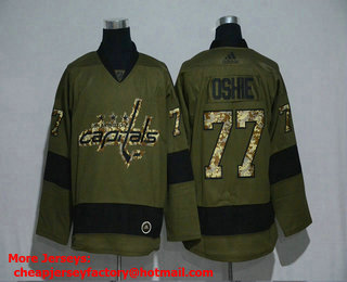 Men's Washington Capitals #77 T.J. Oshie Green Salute To Service Adidas Stitched NHL Jersey