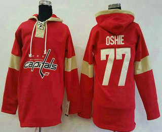 Men's Washington Capitals #77 T.J. Oshie Old Time Hockey Red Hoodie