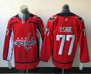 Men's Washington Capitals #77 T.J. Oshie Red 2017-2018 Hockey Stitched NHL Jersey