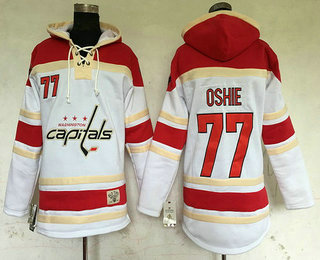 Men's Washington Capitals #77 T.J. Oshie White Old Time Hockey Hoodie