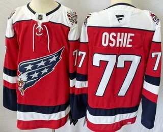 Men's Washington Capitals #77 TJ Oshie Red Alternate Authentic Jersey