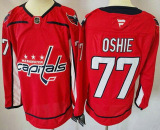 Men's Washington Capitals #77 TJ Oshie Red Authentic Jersey