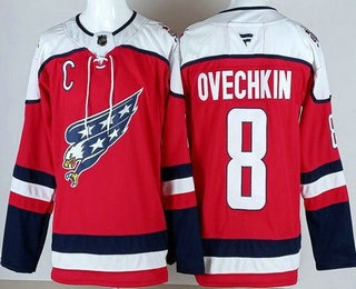 Men's Washington Capitals #8 Alex Ovechkin Red Alternate Authentic Jersey