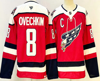 Men's Washington Capitals #8 Alex Ovechkin Red Alternate Authentic Jersey