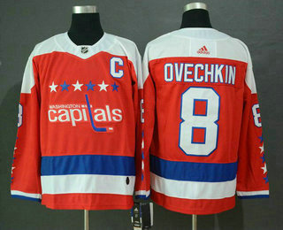 Men's Washington Capitals #8 Alexander Ovechkin NEW Red With C Patch 2019 Stitched NHL Hockey Jersey