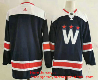 Men's Washington Capitals Blank NEW Navy Blue Adidas Stitched NHL Jersey