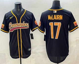 Men's Washington Commanders #17 Terry McLaurin Black Limited Stitched Baseball Jersey