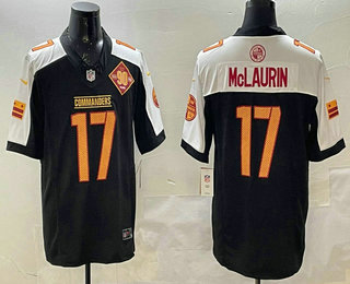 Men's Washington Commanders #17 Terry McLaurin Black Thanksgiving 2024 FUSE Vapor 90th Limited Stitched Jersey