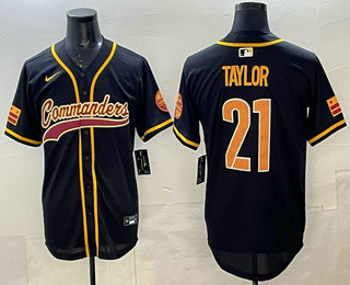 Men's Washington Commanders #21 Sean Taylor Black Limited Stitched Baseball Jersey