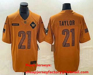Men's Washington Commanders #21 Sean Taylor Brown 2023 Salute To Service Limited Stitched Jersey