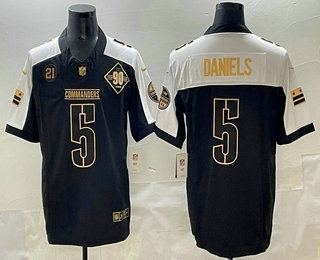 Men's Washington Commanders #21 Sean Taylor Limited Black Gold Thanksgiving FUSE Vapor Jersey