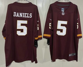 Men's Washington Commanders #5 Jayden Daniels Limited Red Vapor Jersey