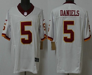 Men's Washington Commanders #5 Jayden Daniels Limited White 2025 Vapor FUSE Jersey