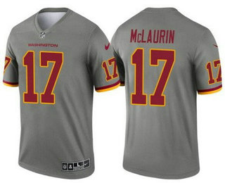 Men's Washington Football Team #17 Terry McLaurin Limited Gray Inverted Vapor Jersey