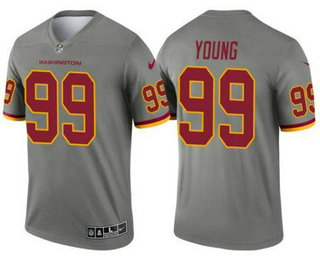 Men's Washington Football Team #99 Chase Young Limited Gray Inverted Vapor Jersey