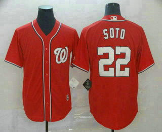 Men's Washington Nationals #22 Juan Soto Red Stitched MLB Cool Base Jersey 1